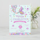 Mermaid Invitations Anniversaire Mermaid Party (Debout devant)