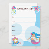 Mermaid Invites Kaart (Voorkant / Achterkant)