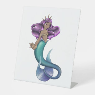 Mermaid Iole Reclamebord Met Voetstuk