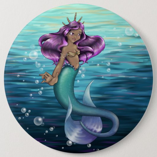 Mermaid Iole Ronde Button 6,0 Cm (Voorkant)