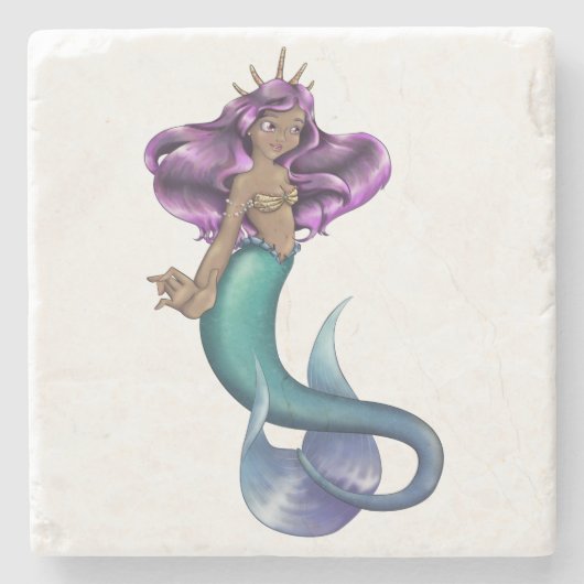 Mermaid Iole Stenen Onderzetter (Voorkant)