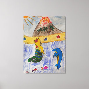 Mermaid Island Canvas Afdruk
