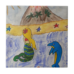 Mermaid Island Ceramic Tile Tegeltje
