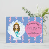 Mermaid jaune Anniversaire Fête Invitation (Debout devant)