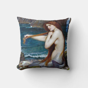 Mermaid, John William Waterhouse Kussen