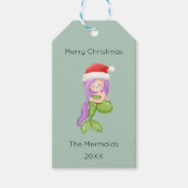 Mermaid Kerstmis Cadeaulabel (Voorkant)