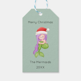 Mermaid Kerstmis Cadeaulabel