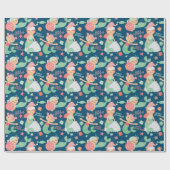 Mermaid Kerstmis Cadeaupapier (Vlak)