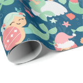 Mermaid Kerstmis Cadeaupapier (Rol Hoek)