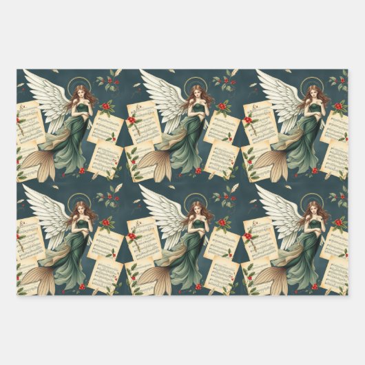 Mermaid Kerstmis Inpakpapier Vel (Voorkant 3)