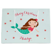 Mermaid Kerstmis Red Aqua op maat Groot Cadeauzakje (Voorkant)