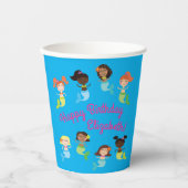 Mermaid Kids Birthday Pool Party Papieren Bekers (Voorkant)