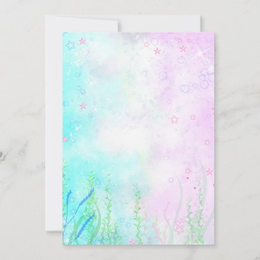 Mermaid Kids verjaardagsuitnodiging Kaart (Achterkant)