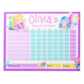 Mermaid Kinder Reward Chart voor Daily Routine om  Notitieblok (Voorkant)