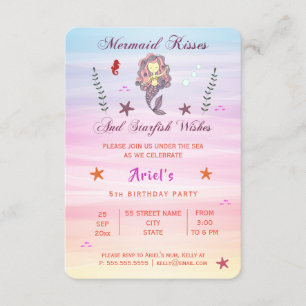 Mermaid Kisses en Starfish Wishes Uitnodiging