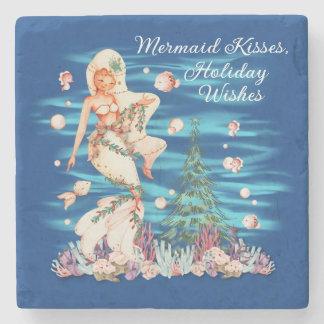 Mermaid Kisses, Holiday Wishes Stenen Onderzetter