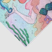 Mermaid kletst met haar zee-paardenpapier tissuepapier (Detail)