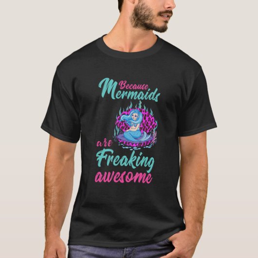 Mermaid Leopard Aqua Clamshell Freaking Awesome Se T-shirt (Voorkant)