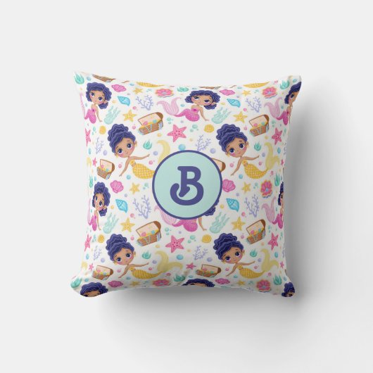 Mermaid Life Monogrammed Sierkussen (Voorkant)