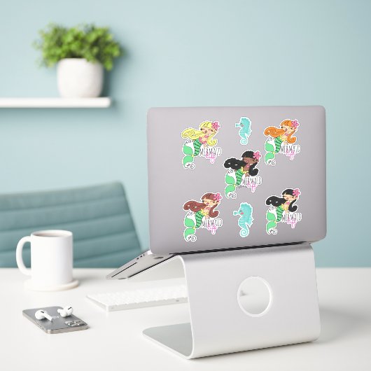 Mermaid Life Stickers (Laptop op bureau)