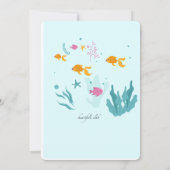 Mermaid Love verjaardagsuitnodiging Kaart (Achterkant)