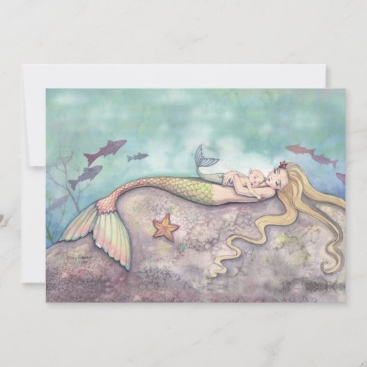 Mermaid Lullaby Baby Shower Invitations (Devant)