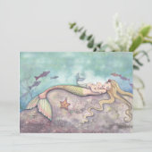 Mermaid Lullaby Baby shower Merci Cartes (Debout devant)