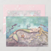 Mermaid Lullaby Baby shower Merci Cartes (Devant / Derrière)