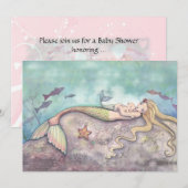 Mermaid Lullaby Baby Shower Uitnodigingen (Voorkant / Achterkant)