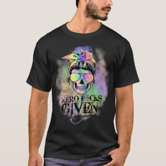 Mermaid Ma Life Messy Hair Bun Funny Skull Moeder T-shirt