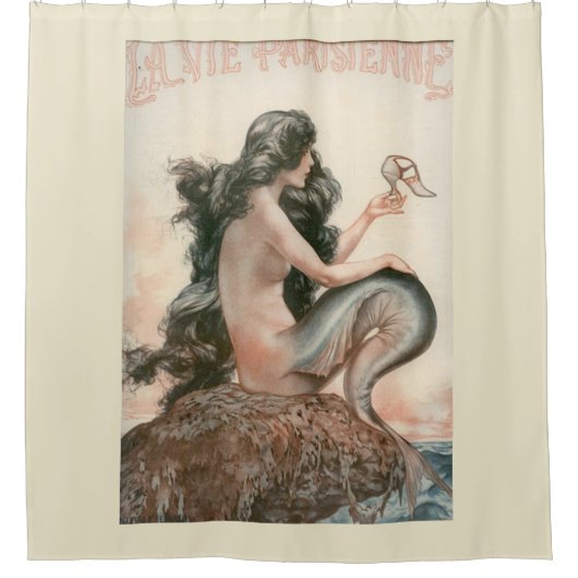 mermaid Magazine Hoesje Shower Curtain Douchegordijn (Voorkant)
