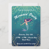 Mermaid Magic Birthday Invite Kaart (Voorkant)