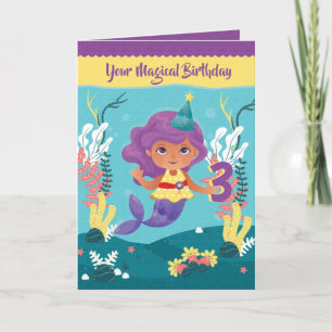 Mermaid Magical 3ème carte d'anniversaire pour fil