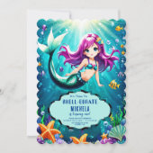 Mermaid Magie Invitations d'anniversaire - Splash (Devant)