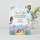 Mermaid Magique Anniversaire Fille Merci Cartes pl (Debout devant)