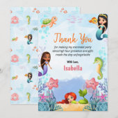 Mermaid Magique Anniversaire Fille Merci Cartes pl (Devant / Derrière)