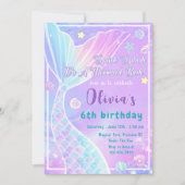 Mermaid Magique Queue Anniversaire Fête Invitation (Devant)