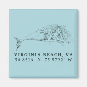 Mermaid Magnet - Coordonnées de Virginia Beach, VA