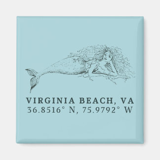 Mermaid Magnet - Coordonnées de Virginia Beach, VA