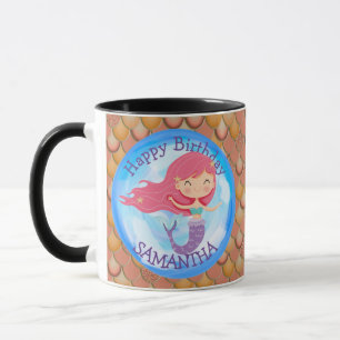 Mermaid Mappy Happy BIRTHDAY PINK Mug