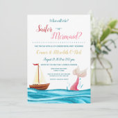 Mermaid/marin Nautique Genre Reveillez Invitation (Debout devant)