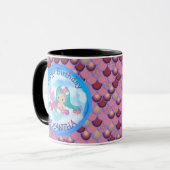 Mermaid maudite Joyeux anniversaire pURPLE Mug (Devant gauche)