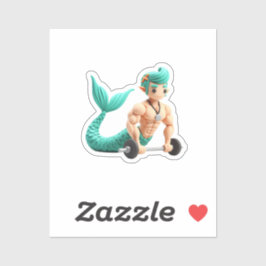 mermaid men doing musculcultuus modeling cly sticker