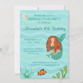 Mermaid & Mercat Invitation de fête d'anniversaire (Devant)