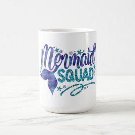 Mermaid - "Mermaid Squad" - Blauwgroen Faux Glitte Koffiemok