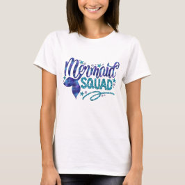 Mermaid - "Mermaid Squad" - Blauwgroen Faux Glitte T-shirt
