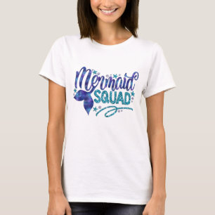 Mermaid - "Mermaid Squad" - Blauwgroen Faux Glitte T-shirt
