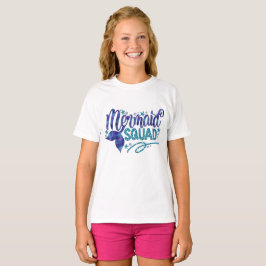 Mermaid - "Mermaid Squad" - Blauwgroen Faux Glitte T-shirt