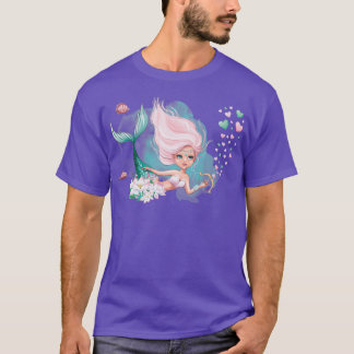 Mermaid Mermaid Valentijn schattig roze haar zeeme T-shirt
