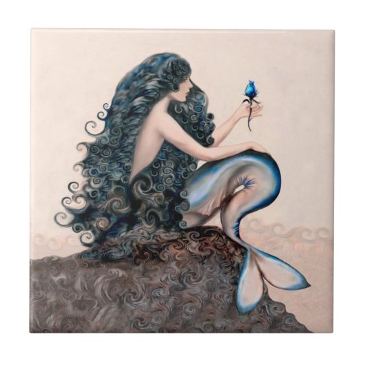 Mermaid Mermaids Fantasy Myth Tile Tegeltje (Voorkant)